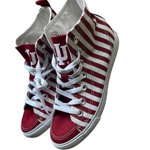 Skicks IU Canvas Striped  High Top‎ Sneakers, Women’s Size 7 NWOT!